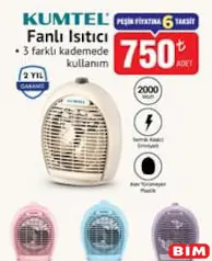 KUMTEL FANLI ISITICI 2000 W fiyat ve kampanya bilgisi